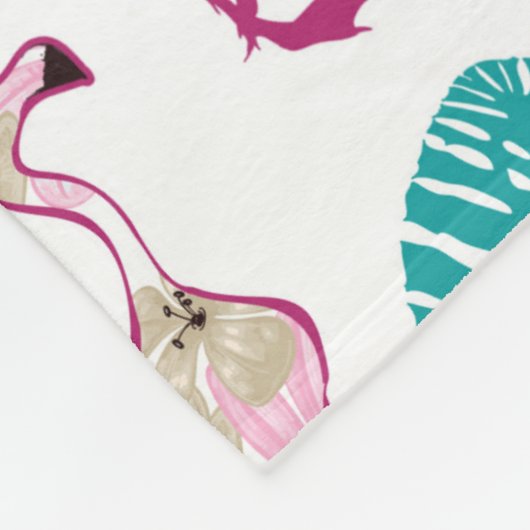 Roze lamingos fleece deken (Hoek)