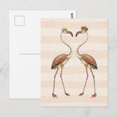 Roze lamingos in Crowns Briefkaart (Voorkant / Achterkant)