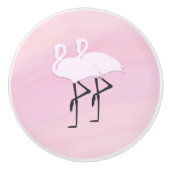 Roze lamingos keramische knop (Voorkant)