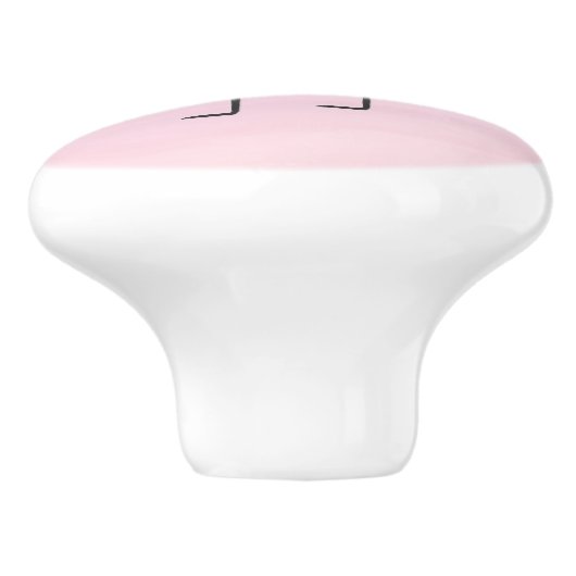 Roze lamingos keramische knop (Zijkant)