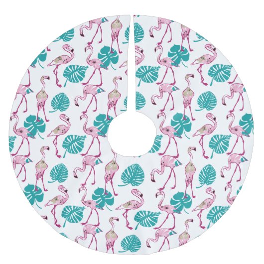 Roze lamingos kerstboom rok (Voorkant)