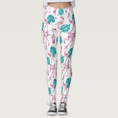 Roze lamingos leggings (Voorkant)
