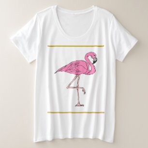 Roze lamingos met gouden folie 3 grote maat t-shirt