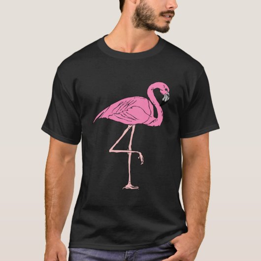 Roze lamingos met gouden folie 3 t-shirt (Voorkant)