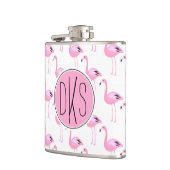 Roze lamingos | Monogram Heupfles (Links)