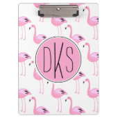 Roze lamingos | Monogram Klembord (Voorkant)