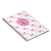 Roze lamingos | Monogram Notitieboek (Rechterzijde)