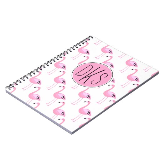 Roze lamingos | Monogram Notitieboek (Linkerzijde)