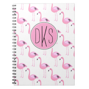 Roze lamingos   Monogram Notitieboek