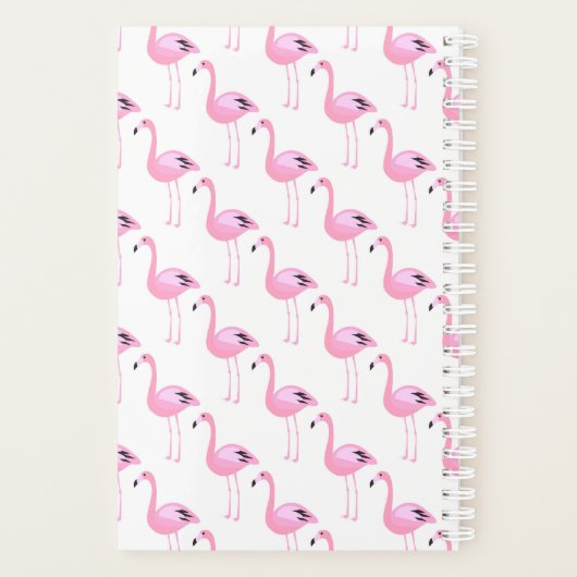 Roze lamingos | Monogram Planner (Achterkant)