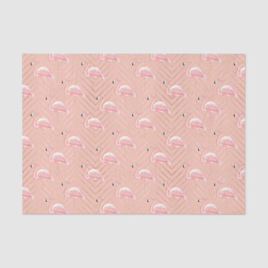 Roze lamingos (ontwerp 13 roze serie) tissuepapier (Voorkant)