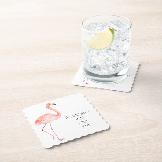 Roze lamingos op maat kartonnen onderzetters (Insitu)