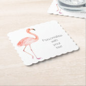 Roze lamingos op maat kartonnen onderzetters (Gebogen)