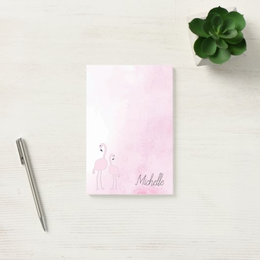 Roze lamingos op maat post-it® notes (Kantoor)