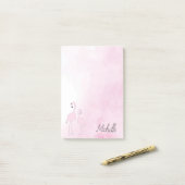 Roze lamingos op maat post-it® notes (Op bureau)