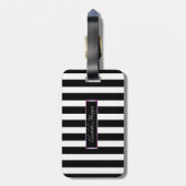 Roze lamingos op strepen - op maat gemaakt bagagelabel (Achterkant verticaal)