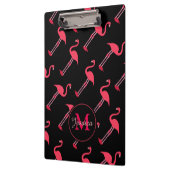 Roze lamingos op zwart-persoonlijk klembord (Links)