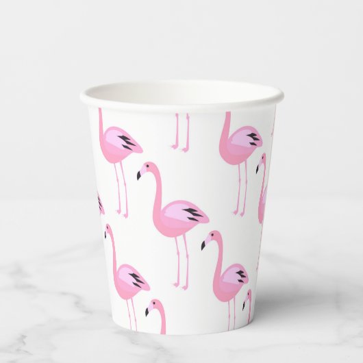 Roze lamingos papieren bekers (Achterkant)