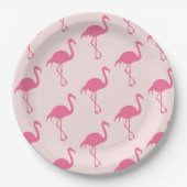 Roze lamingos papieren bordje (Voorkant)