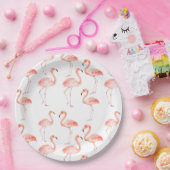 Roze lamingos papieren bordje (Feest)