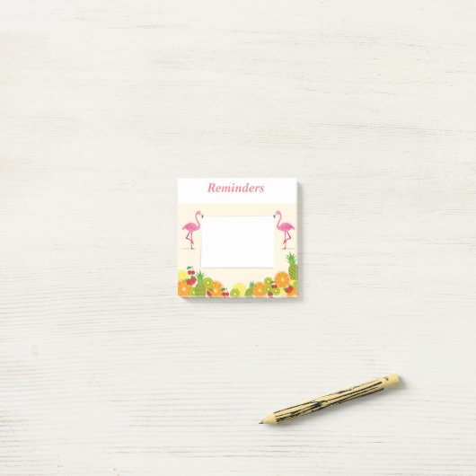Roze lamingos post-it® notes (Op bureau)