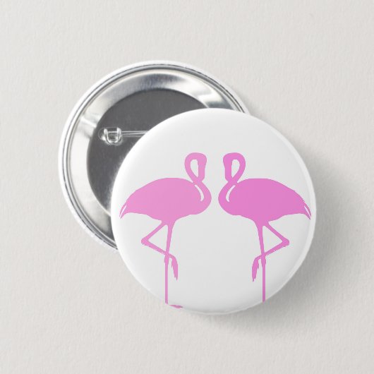 Roze lamingos ronde button 5,7 cm (Voorkant /achterkant)