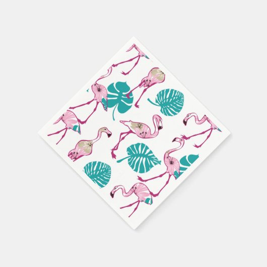 Roze lamingos servet (Hoek)