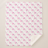 Roze lamingos sherpa deken (Voorkant)