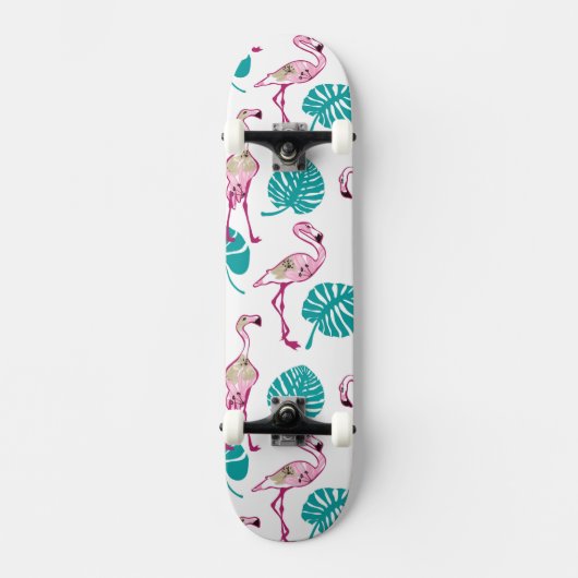 Roze lamingos skateboard (Voorkant)