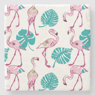 Roze lamingos stenen onderzetter