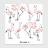 Roze lamingos sticker (Vel)