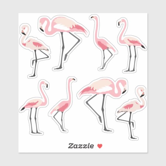 Roze lamingos sticker (Vel)