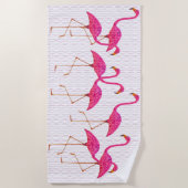 Roze lamingos strandlaken (Voorkant)