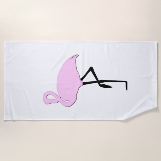Roze lamingos strandlaken (Voorkant)