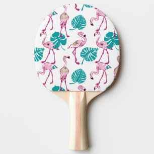 Roze lamingos tafeltennisbatje