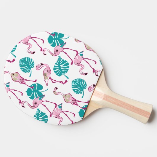 Roze lamingos tafeltennisbatje (Zijkant)