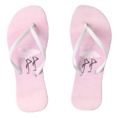 Roze lamingos teenslippers (Voetbed)