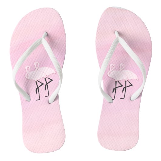 Roze lamingos teenslippers (Voetbed)