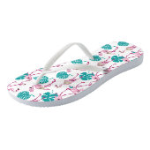 Roze lamingos teenslippers (Schuin)