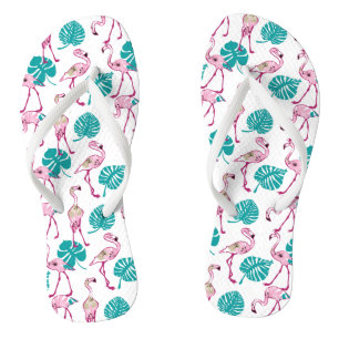 Roze lamingos teenslippers