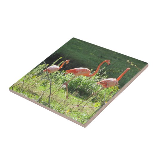 Roze lamingos tegeltje (Zijkant)