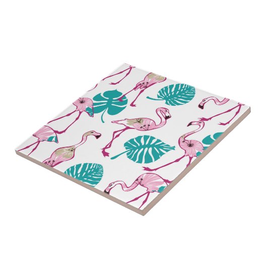 Roze lamingos tegeltje (Zijkant)