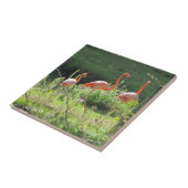 Roze lamingos tegeltje (Zijkant)