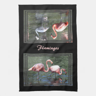 Roze lamingos theedoek
