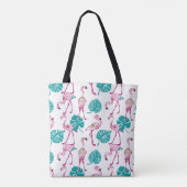 Roze lamingos tote bag (Achterkant)