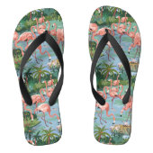 Roze lamingos Verf op aantal Teenslippers (Voetbed)