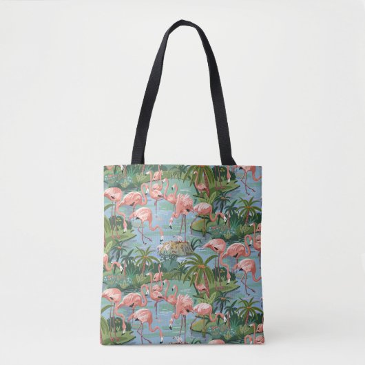 Roze lamingos Verf op aantal Tote Bag (Voorkant)