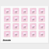 Roze lamingos vierkante sticker (Vel)