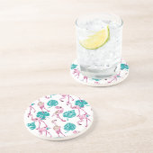 Roze lamingos zandsteen onderzetter (Zijkant)