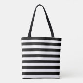 Roze lamingos, zwart, witte strepen, speciaal gepe tote bag (Achterkant)